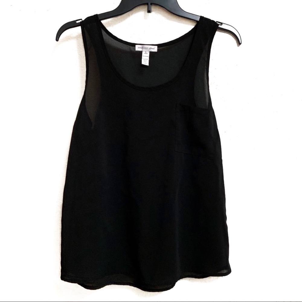 Ambiance Sheer Black Tank Top